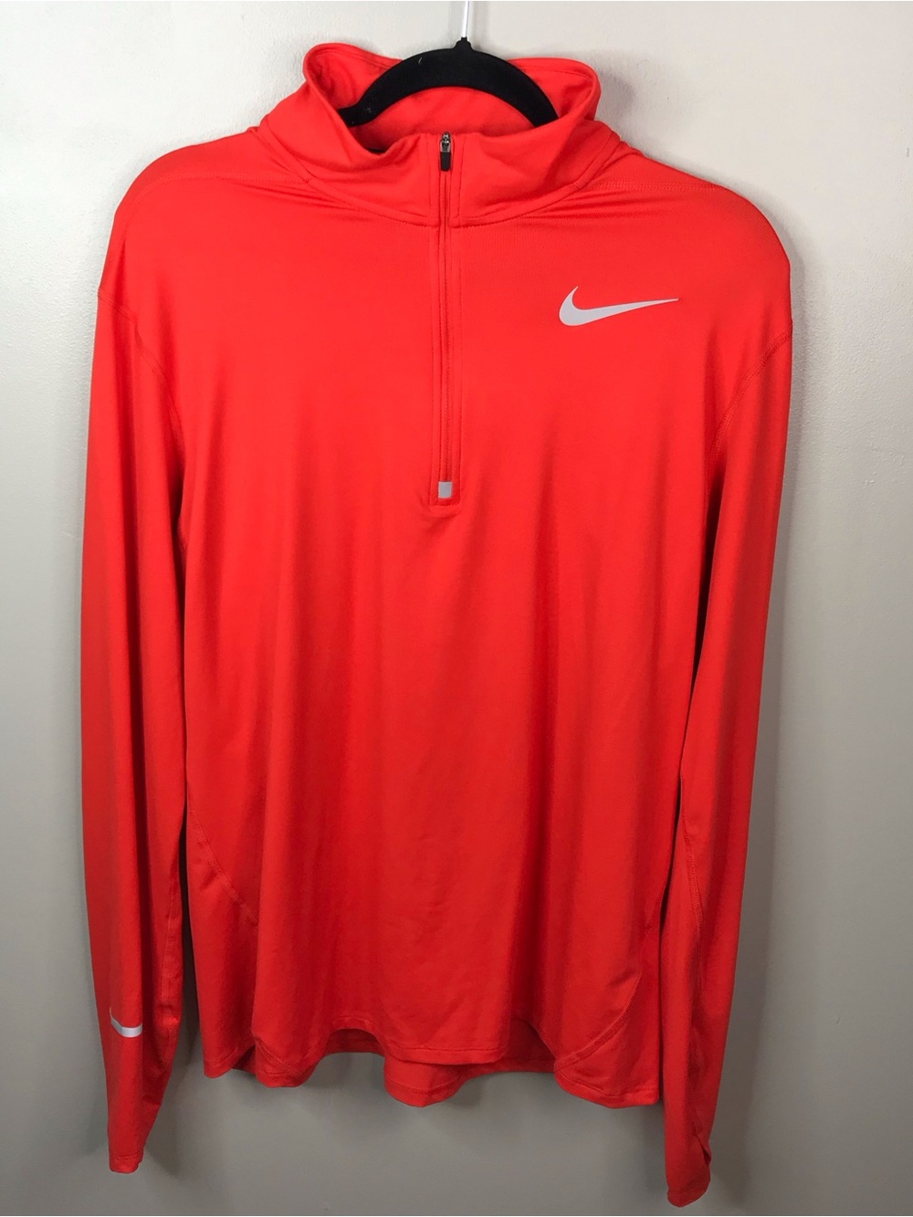 Nike Running Bright Orange Dri-FIT Half-Zip Sz Large